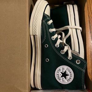 midnight clover green high top converse